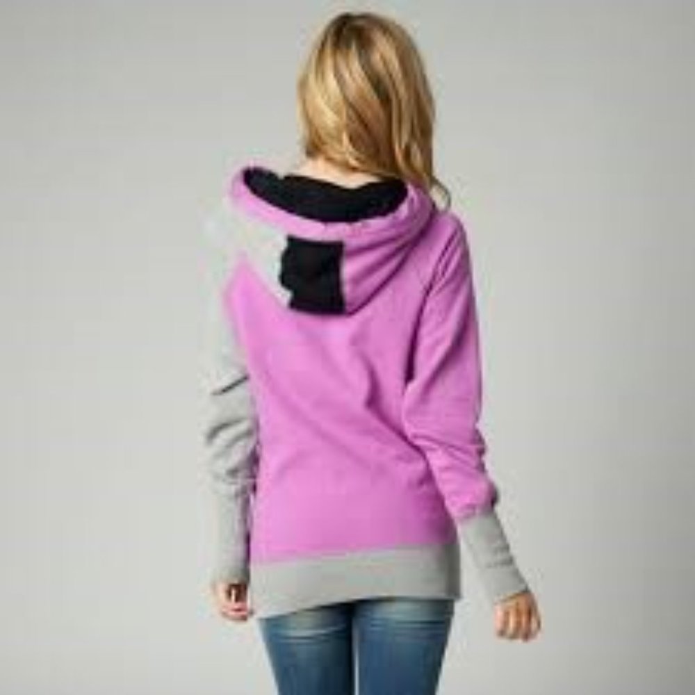 💥AWESOME💥 Fox Racing Pullover Hoodie in Gray & Neon Lilac - Picture 5 of 11